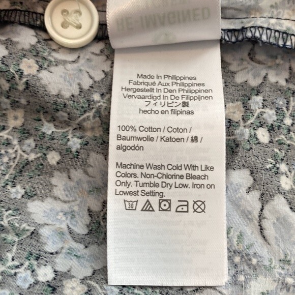 J Crew Collection Ratti Paisley Button Front Tie Sleeve Blouse Blue Size Medium - Picture 11 of 15